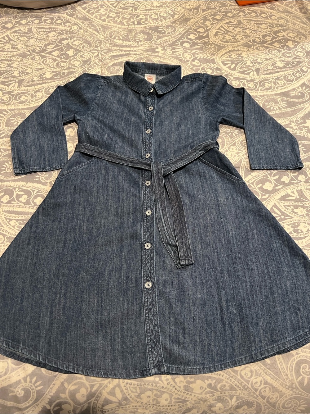 Wonder Nation Blue Chambray Belted Denim Shirt Dress Size M (7-8)
